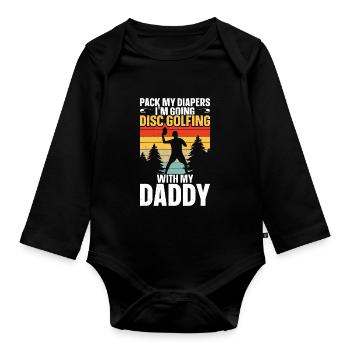Grandpa Pickleball Paddle - Organic Longsleeve Baby Bodysuit - black - Front