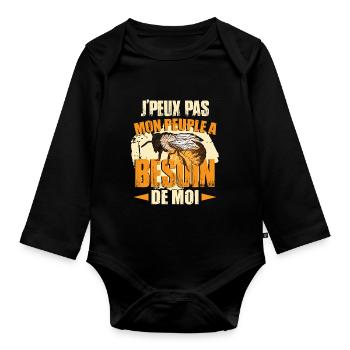 Mon Peuple Besoin De Moi - Body Bébé bio manches longues - noir - Devant