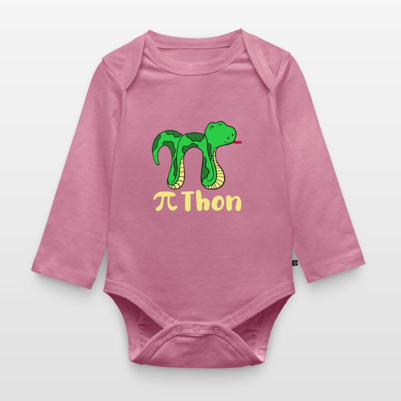 Funny snake pi day math python science joke Organic Longsleeve Baby Bodysuit