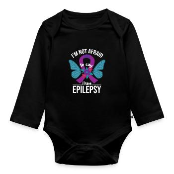 I Have Epilepsy - Organic Longsleeve Baby Bodysuit - black - Front
