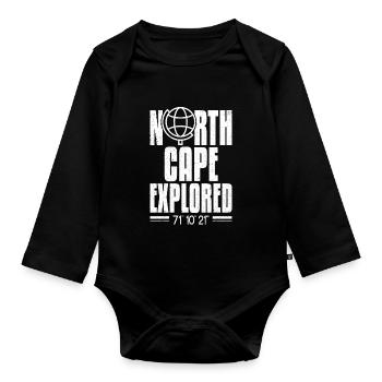 North Cape team tour design - Organic Longsleeve Baby Bodysuit - black - Front
