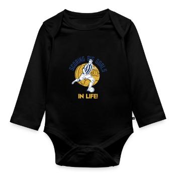 Marquer de grands buts dans la vie Cool Football Designs - Body Bébé bio manches longues - noir - Devant