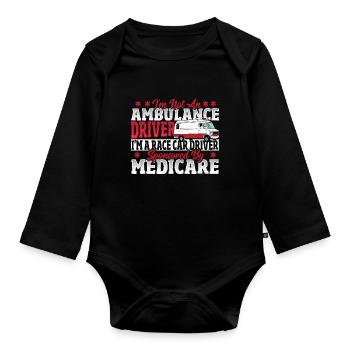 Ambulance Driver I'm A Race Car Driver Sponsored - Baby Bio-Langarm-Body - Schwarz - Vorne