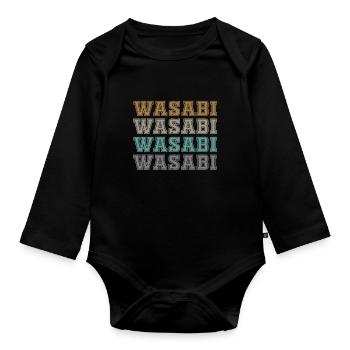 Wasabi Schriftzug - Baby Bio-Langarm-Body - Schwarz - Vorne