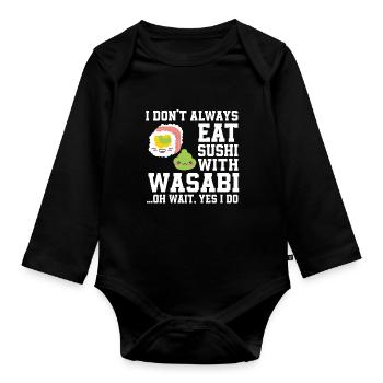 Sushi Und Wasabi Spruch - Baby Bio-Langarm-Body - Schwarz - Vorne