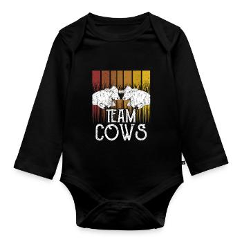 Équipe Vaches Ferme Vache laitière Animaux - Body Bébé bio manches longues - noir - Devant