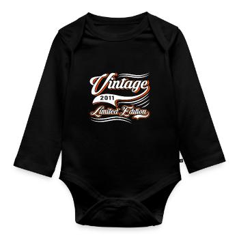 Limited Edition 2011 Vintage - Baby Bio-Langarm-Body - Schwarz - Vorne