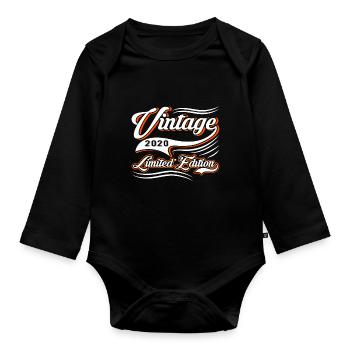 Limited Edition 2020 Vintage - Baby Bio-Langarm-Body - Schwarz - Vorne