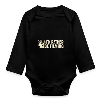 Je préfère filmer un film - Body Bébé bio manches longues - noir - Devant