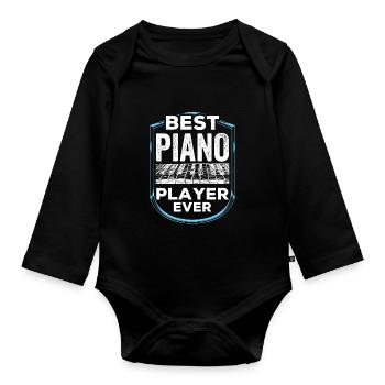 Bester Klavierspieler Aller Zeiten Musiker Klavier - Baby Bio-Langarm-Body - Schwarz - Vorne