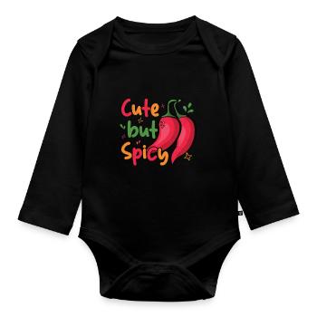 Piment - Body Bébé bio manches longues - noir - Devant