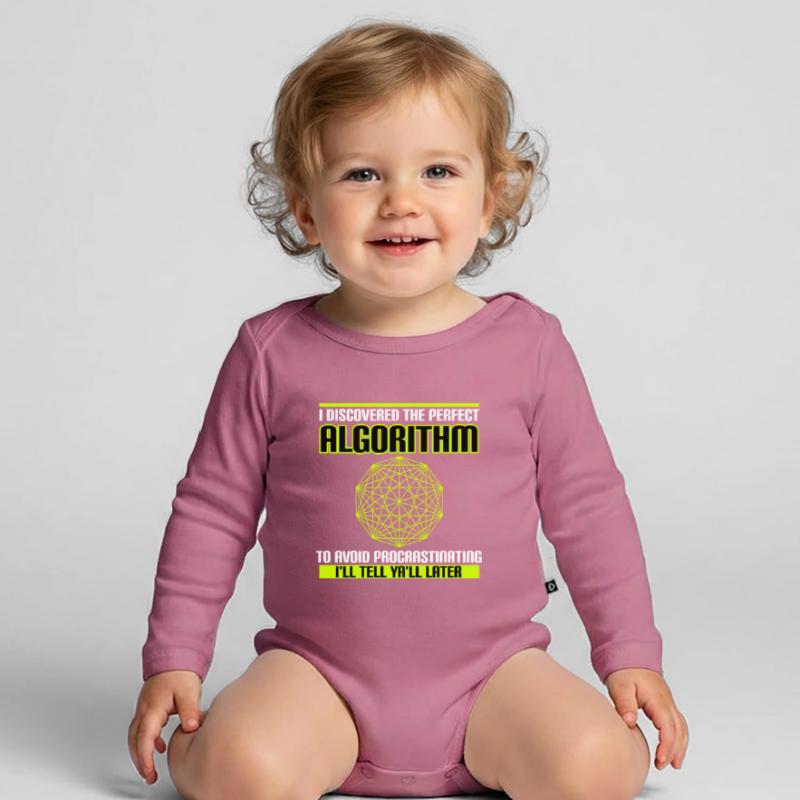 Discovered Perfect Algorithm Avoid Procrastinating Organic Longsleeve Baby Bodysuit