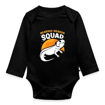 Bearded Dragon Squad Pet Bearded Dragon Animal - Body Bébé bio manches longues - noir - Devant