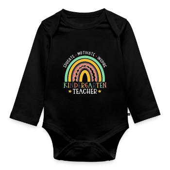 Kindergärtnerin Ausbilden Motivieren Inspirieren - Baby Bio-Langarm-Body - Schwarz - Vorne