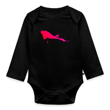 Scuba Diving Scuba Diver Women Free Dive - Organic Longsleeve Baby Bodysuit - black - Front