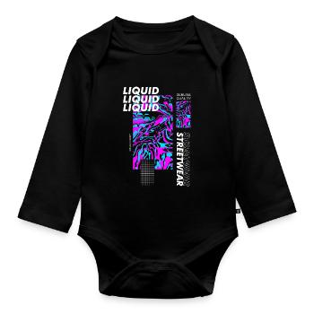 Liquid Urban Streetwear - Baby Bio-Langarm-Body - Schwarz - Vorne