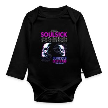 Soulsick Urban Streetwear - Baby Bio-Langarm-Body - Schwarz - Vorne