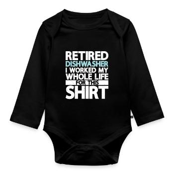 Dishwasher - Organic Longsleeve Baby Bodysuit - black - Front