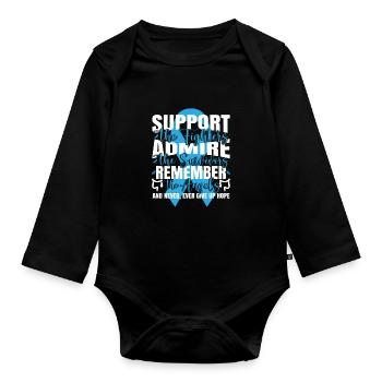 Darmkrebs Bewusstsein Darmkrebs Darmkrebs - Baby Bio-Langarm-Body - Schwarz - Vorne