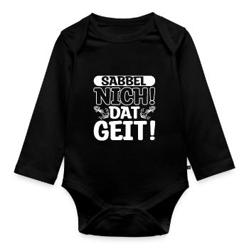 Norden Maritim Norddeutschland Platt Ankermotiv Sc - Baby Bio-Langarm-Body - Schwarz - Vorne