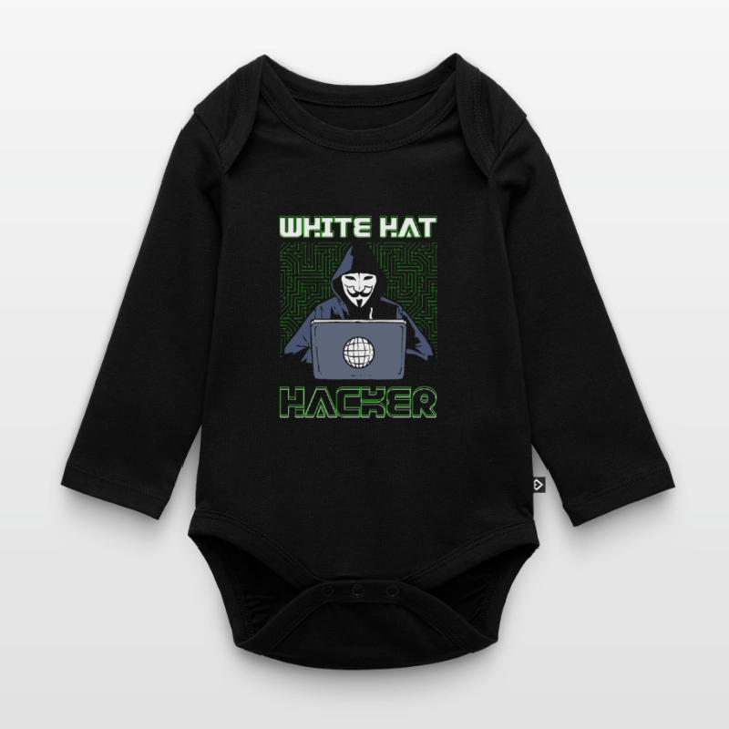 White Hat Hacker Hacking Programmation Dark Net Body Bébé bio manches longues