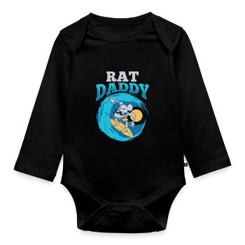 Rat Daddy Rat Papa Boy Type Rat Animal Cute - Organic Longsleeve Baby Bodysuit - black - Front