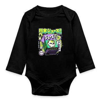 Japan Juice Streetwear - Baby Bio-Langarm-Body - Schwarz - Vorne