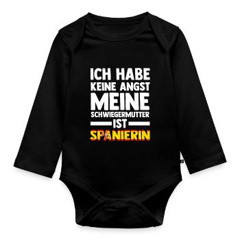 Ich habe keine Angst meine Schwiegermutter ist Spa - Baby Bio-Langarm-Body - Schwarz - Vorne