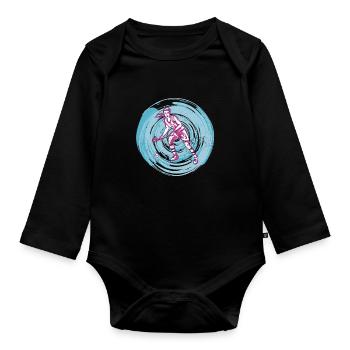 Field hockey players Hockey Indoor Hockey Women - Organic Longsleeve Baby Bodysuit - black - Front
