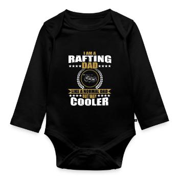 Rafting Dad Design for Men - Organic Longsleeve Baby Bodysuit - black - Front