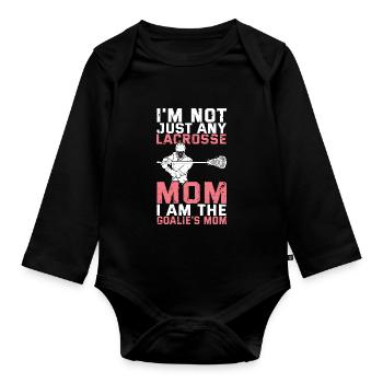 Lacrosse Torwart Lacrosse Spieler - Baby Bio-Langarm-Body - Schwarz - Vorne