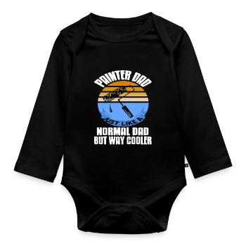 Painter DAD Like A Normal DAD But Way Cooler Funny - Baby Bio-Langarm-Body - Schwarz - Vorne