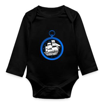 Segelboot Bootsliebhaber Segeln Segelsport Segelsc - Baby Bio-Langarm-Body - Schwarz - Vorne