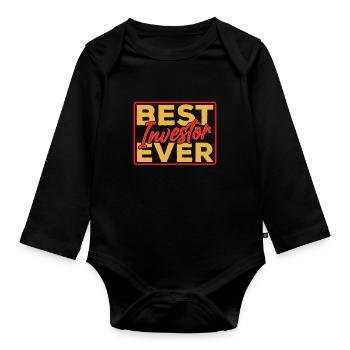 Meilleur investisseur de tous les temps Les investisseurs investissent - Body Bébé bio manches longues - noir - Devant