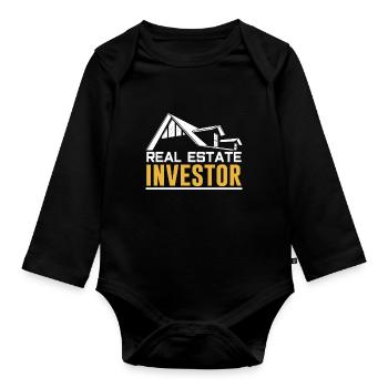 Investisseur immobilier Investisseur immobilier Investisseur immobilier - Body Bébé bio manches longues - noir - Devant