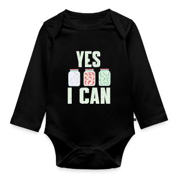 Lustiges Einkochen Wortspiel - Baby Bio-Langarm-Body - Schwarz - Vorne