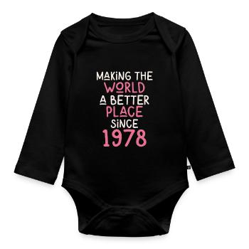 Making the World a better place since 1978 - Baby Bio-Langarm-Body - Schwarz - Vorne