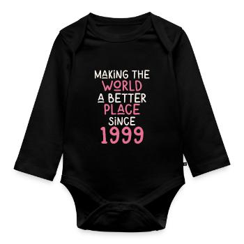 Making the World a better place since 1999 - Baby Bio-Langarm-Body - Schwarz - Vorne