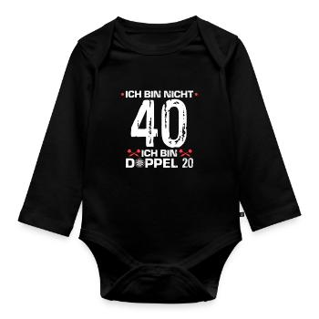 Dartspieler Geburtstag 40 Bin Doppel 20 Geschenk - Baby Bio-Langarm-Body - Schwarz - Vorne