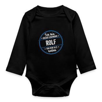 Ich bin dieser legendärer Rolf Name - Baby Bio-Langarm-Body - Schwarz - Vorne