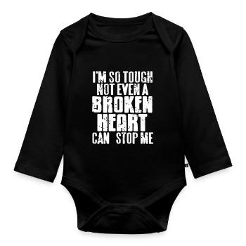 So Tough Not Even A Broken Heart Can Stop Surgeon - Baby Bio-Langarm-Body - Schwarz - Vorne