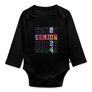 Class of 2024 Senior Year 24. - Organic Longsleeve Baby Bodysuit - black - Front