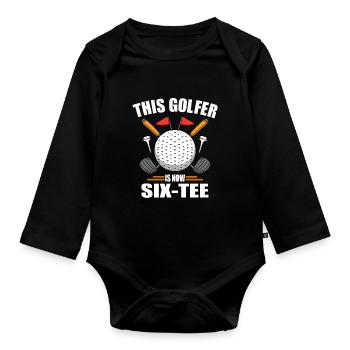 Geburtstag Golfshirts für Männer 60th Jahre alt Golfen - Baby Bio-Langarm-Body - Schwarz - Vorne