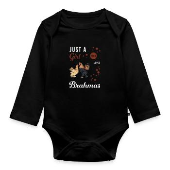 Brahma Chicken I Chicken Poultry Motif for - Organic Longsleeve Baby Bodysuit - black - Front