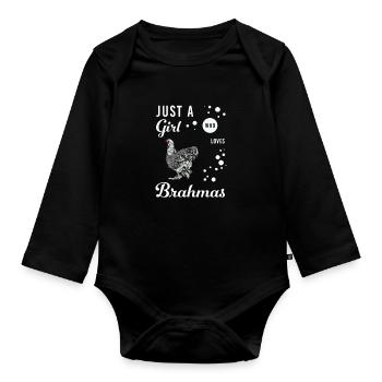 Brahma Chicken I Chicken Poultry Motif pour - Body Bébé bio manches longues - noir - Devant