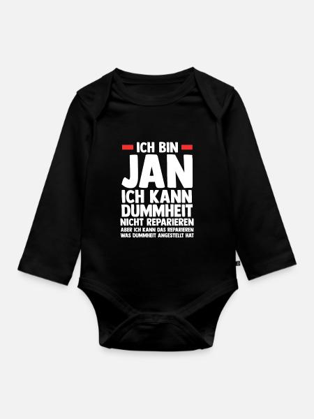 Jan - Baby Bio-Langarm-Body - Schwarz