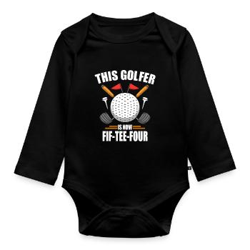 Geburtstag Golfshirts für Männer 54th Year Old Golfen - Baby Bio-Langarm-Body - Schwarz - Vorne