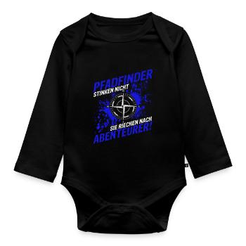 Pfadfinder Stinken Nicht Sie Riechen Nach Abenteue - Baby Bio-Langarm-Body - Schwarz - Vorne
