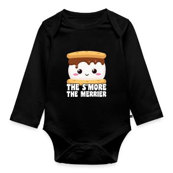 Marshmallow S'more - Baby Bio-Langarm-Body - Schwarz - Vorne