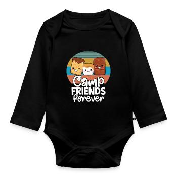 Marshmallow S'more - Baby Bio-Langarm-Body - Schwarz - Vorne